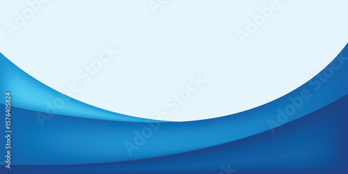 Blue Curved Abstract Business Background with White Space for Corporate Banner or Presentation