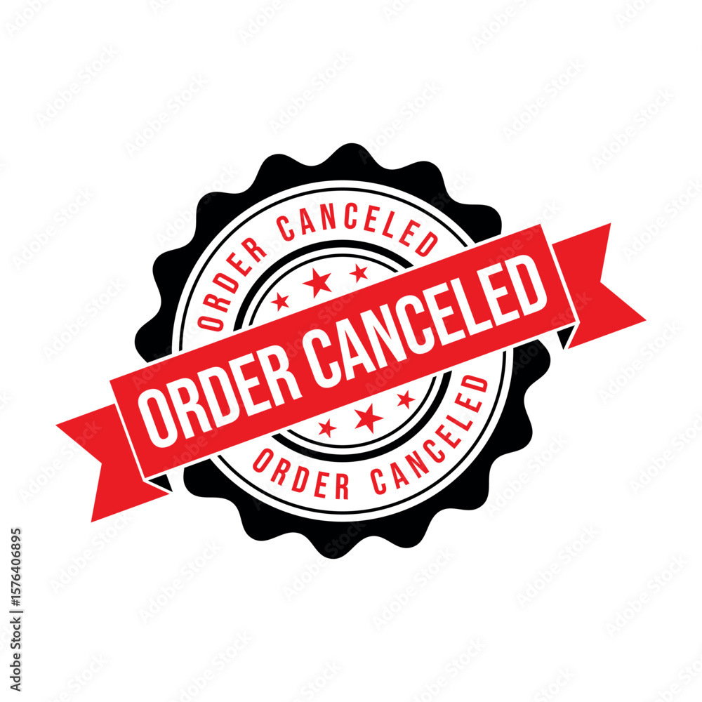 Fototapeta premium Order Canceled Letter Rubber Stamp Template Design