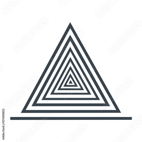 Geometric Pyramid Depth Illusion. A striking visual with layered concentric forms, conveying profound inner focus and a sense of progress. Pure, clean vector art.