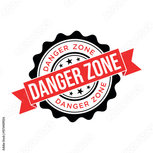 Danger Zone Letter Rubber Stamp Template Design