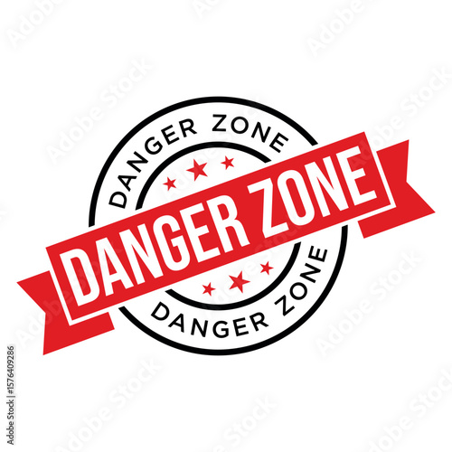 Danger Zone Letter Rubber Stamp Template Design
