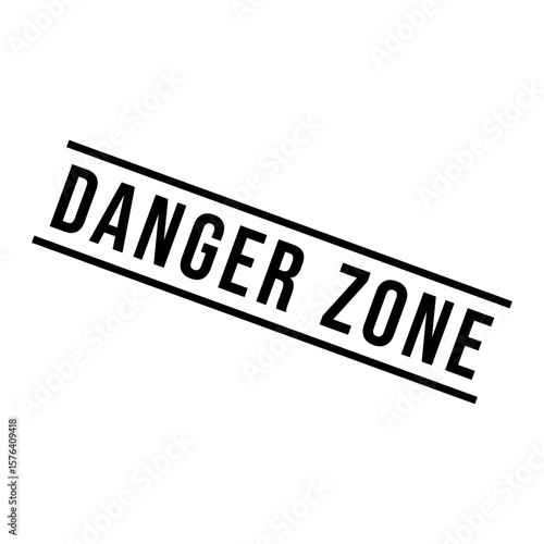 Danger Zone Letter Rubber Stamp Template Design