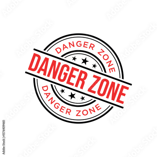 Danger Zone Letter Rubber Stamp Template Design