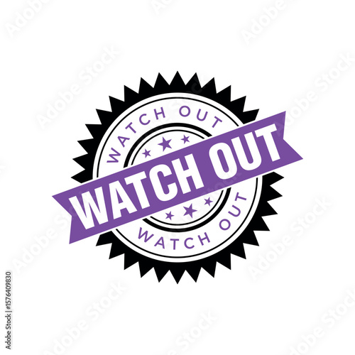 Watch Out Letter Rubber Stamp Template Design