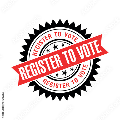 Register to Vote Letter Rubber Stamp Template Design