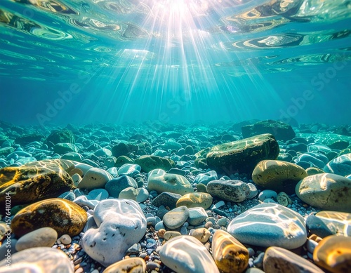 underwater scene with coral reef