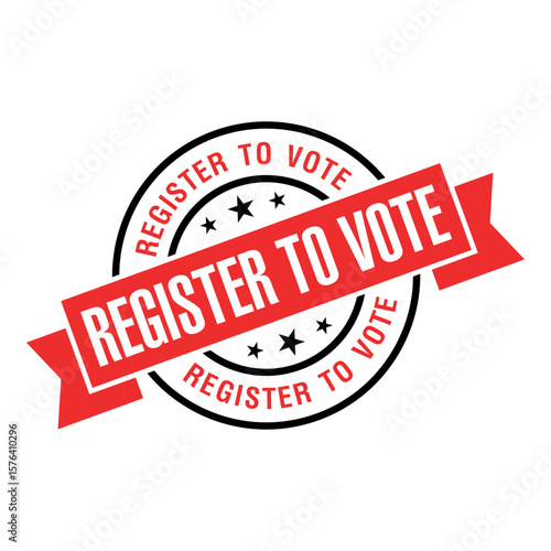 Register to Vote Letter Rubber Stamp Template Design