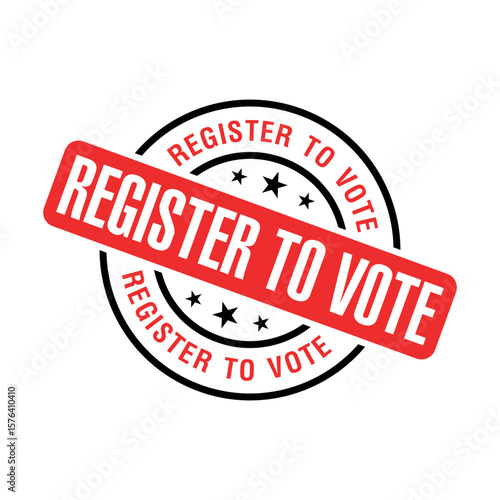 Register to Vote Letter Rubber Stamp Template Design