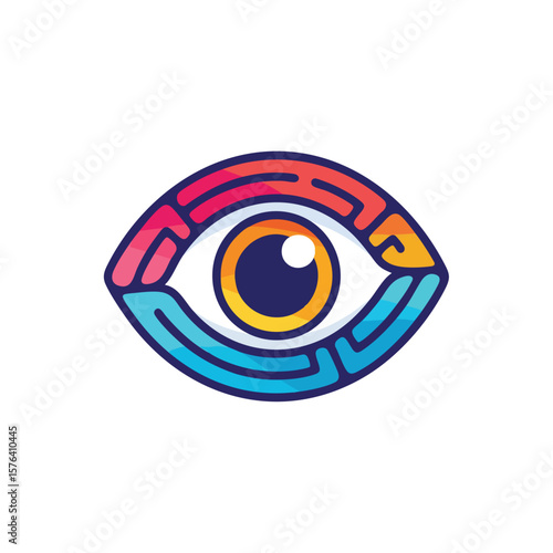 Abstract Digital Eye Vision Symbol. This captivating artwork embodies insightful perception and technological understanding. Ideal for concepts of security, observation, and discovery.