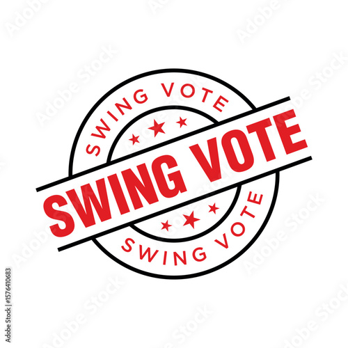 Swing Vote Letter Rubber Stamp Template Design