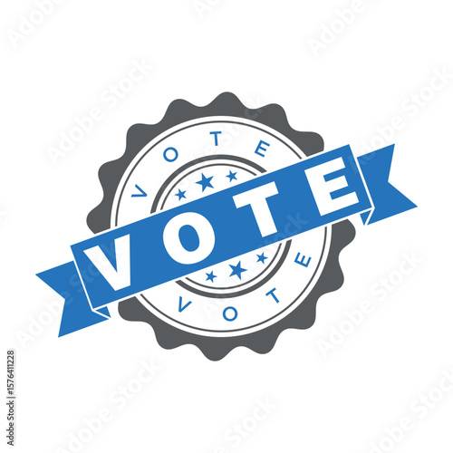 Vote Letter Rubber Stamp Template Design