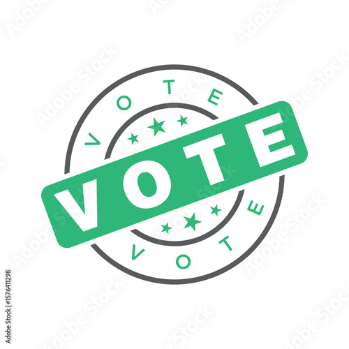 Vote Letter Rubber Stamp Template Design