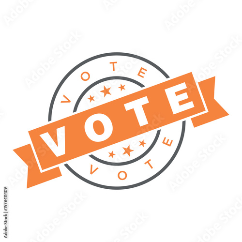 Vote Letter Rubber Stamp Template Design