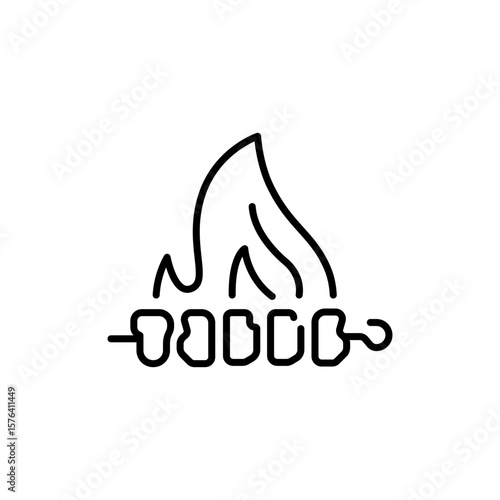 Grilled kebab icon. Simple grilled kebab icon for social media, app and web design. Vector illustration