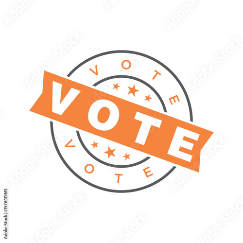 Vote Letter Rubber Stamp Template Design