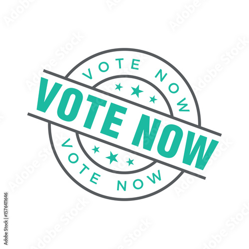 Vote Now Letter Rubber Stamp Template Design