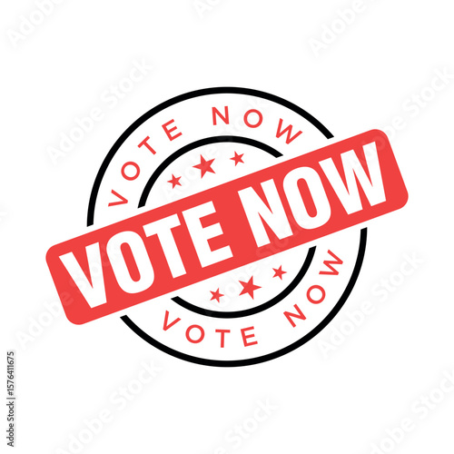 Vote Now Letter Rubber Stamp Template Design