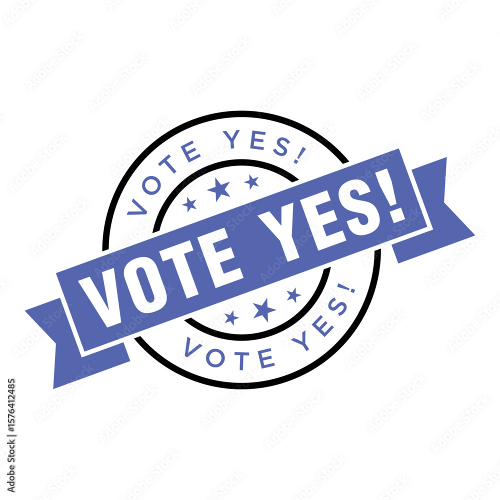 Fototapeta premium Vote Yes Letter Rubber Stamp Template Design