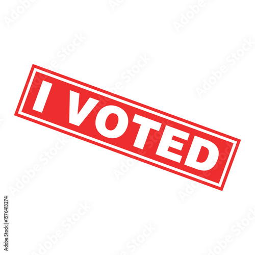 I Voted Letter Rubber Stamp Template Design