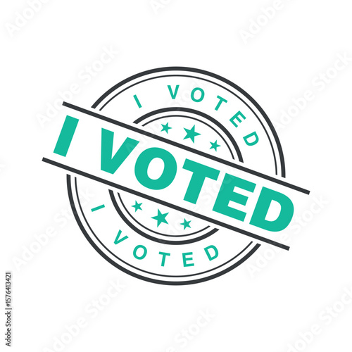 I Voted Letter Rubber Stamp Template Design