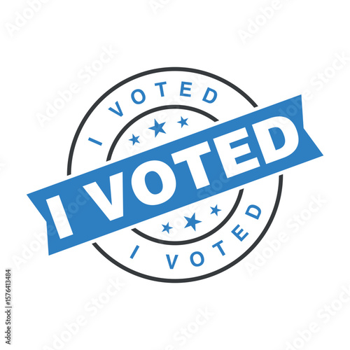 I Voted Letter Rubber Stamp Template Design