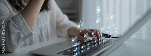 Foto Corporate org chart and team structure show hierarchy, team, and structure for c