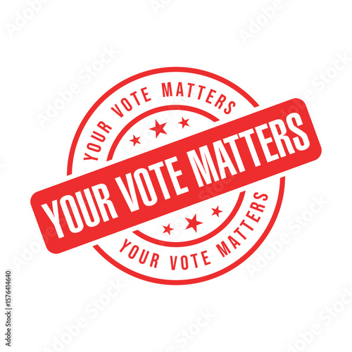 Your Vote Matters Letter Rubber Stamp Template Design