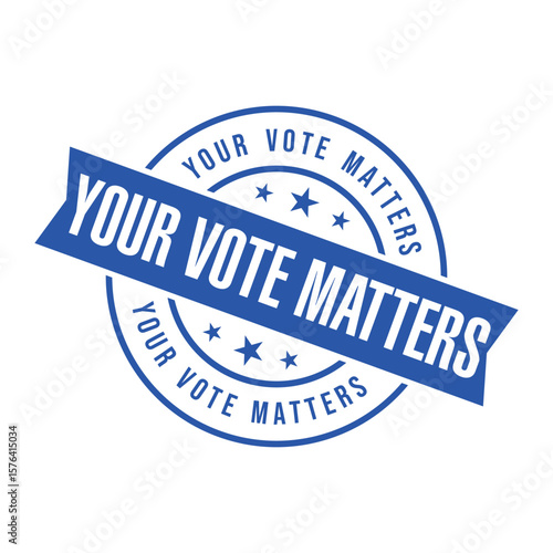 Your Vote Matters Letter Rubber Stamp Template Design