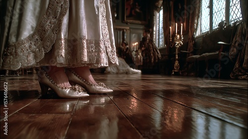 Ballroom Dance Floor Close-Up – Elegant Formal Event Feet Photography
