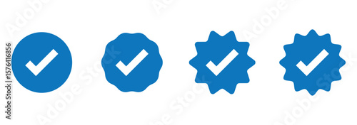 check box icon with correct with different line width. approved symbol. accept checkmark icons green tick box, check list square frame sign.
