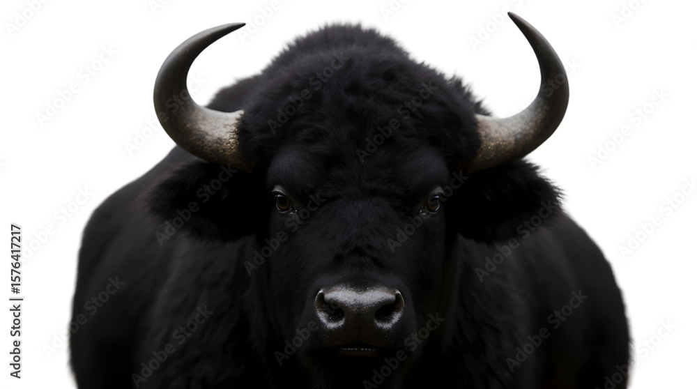 Naklejka premium Majestic Black Bison A Powerful Symbol of Nature's Strength and Wild Beauty