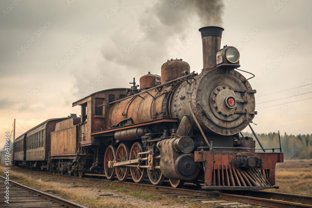 Naklejka premium old steam train