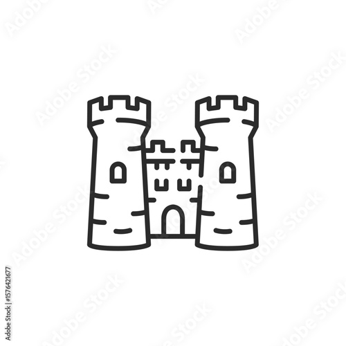 Castle fortress icon. Simple castle fortress icon for social media app and web design. Vector illustration