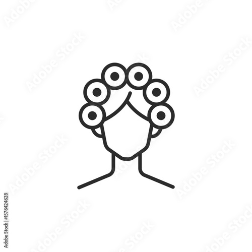 Hair curlers icon. Simple hair curlers icon for social media app and web design. Vector illustration
