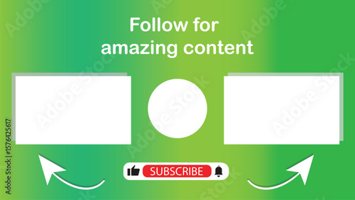 youtube end screen modern template, background for the end youtube video