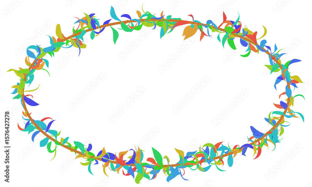 Obraz premium Vine Decor. Leaf frame 3d rendering. 