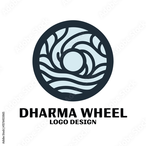 Dharma Wheel Vector Logo Design 