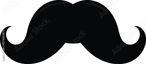 Silhouette of simple mustache icon in flat style vector