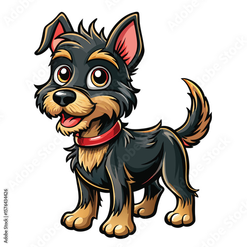 Cartoon dog with red collar