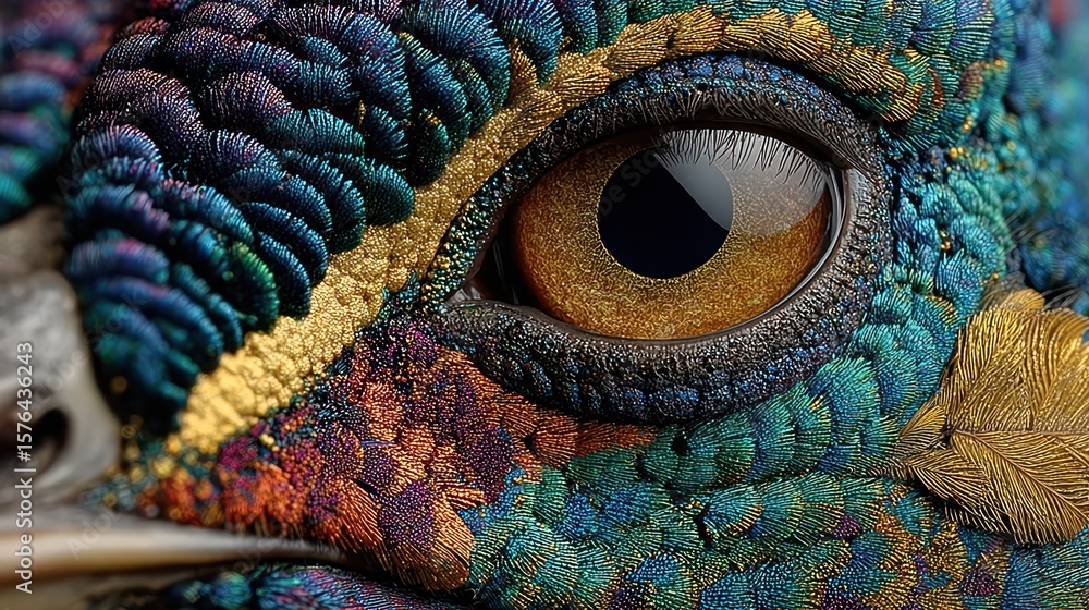 Obraz premium Magnificent Bird's Eye: A Close-Up of Avian Beauty