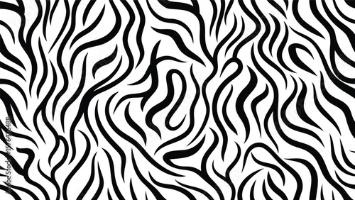 Abstract black and white radial pattern with organic lines emanating from a central point design element