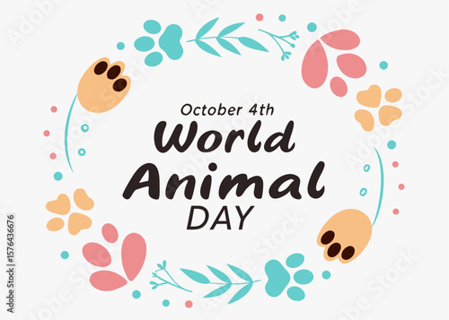 Photography World Animal Day Illustration Silhouette Animals in a Green Landscape with Birds