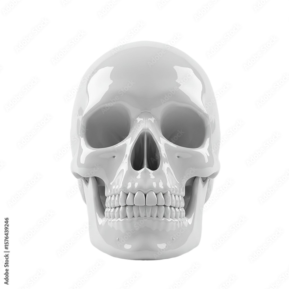 Obraz premium Clean White Human Skull 3D Rendered Model