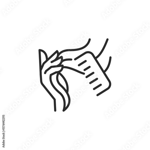 Hair combing icon. Simple hair combing icon for social media app and web design. Vector illustration