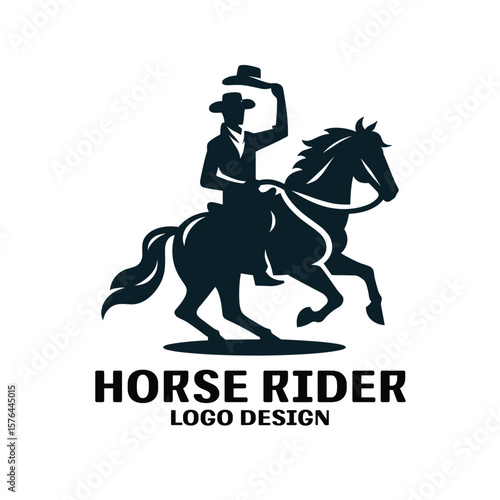 Horse Rider Vector Logo Design 