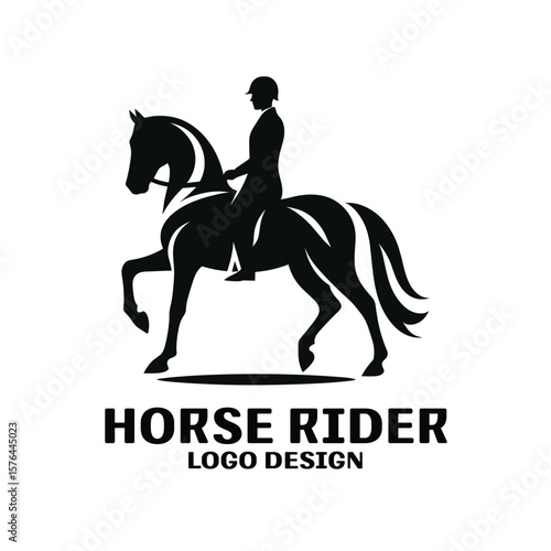 Horse Rider Vector Logo Design 