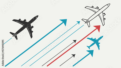 Airplane travel flights tourism journey vacation aviation transportation vector design illustration 100