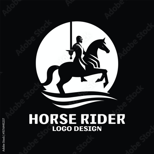 Horse Rider Vector Logo Design 