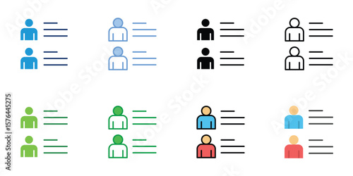 Consumer List Icons Set Vector Multiple Style Collection