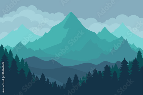 mountain landscape with clouds